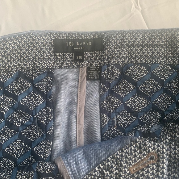 Men’s Ted Baker Classic Fit Trousers Mid Blue - Picture 11 of 12